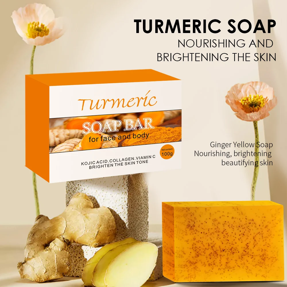 Turmeric Soap, Mild Cleansing Soap, Plant-based Body Bath Soap Removes Keratin, Brightens Skin Tone, And Improves Dull Skin