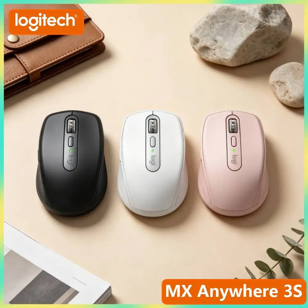 Wireless MX Anywhere 3S - Darkfield 8K DPI, 3-Device Sync, Silent Click, Great for Perfume Shop Daily Task & Small Office