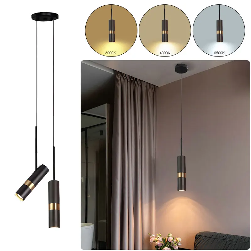 Industrial Suspended Hanging Lamps for Bedroom GU10 LED Cord Pendant Lights Decor for Dinning Room Kitchen Chandelier Lighting