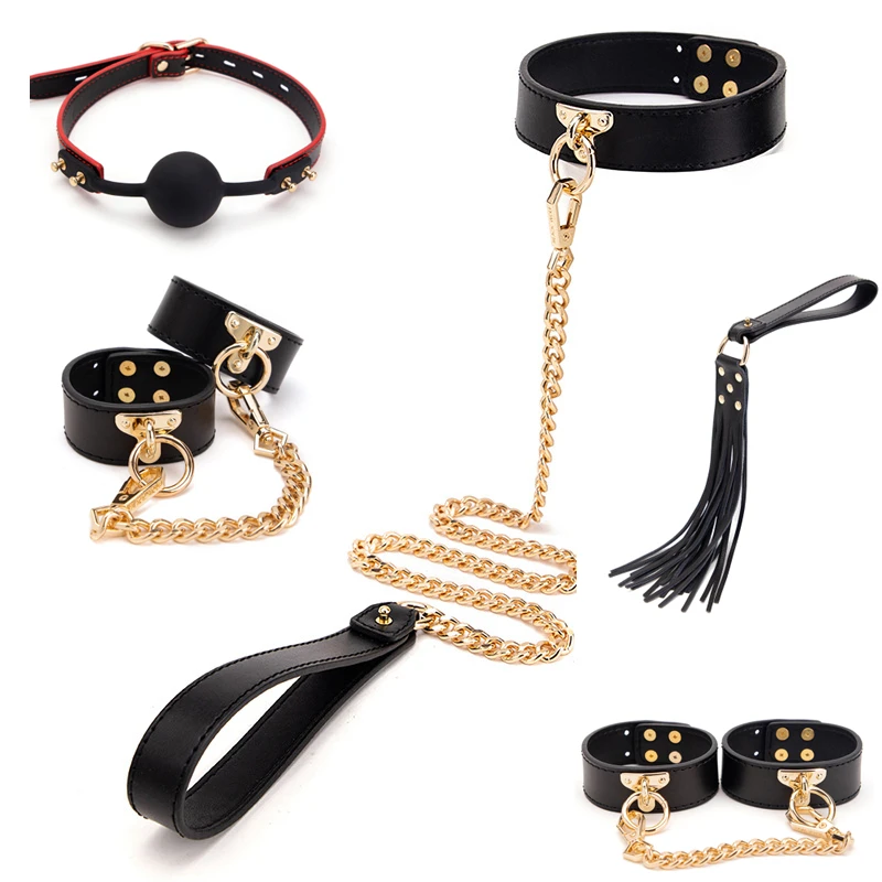 Couples Genuine Soft Leather Handcuffs with Whip BDSM Bondage Set for Women Erotic Adult Sex Toys Role Play