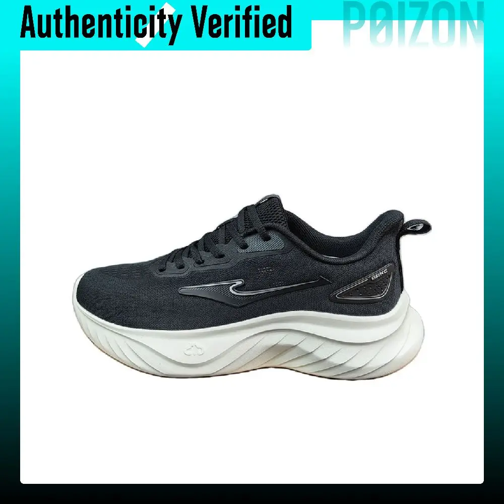 Erke Fabric Cushioning Breathable Lightweight Low top Casual Running Shoes Women's Black 12126203492-005