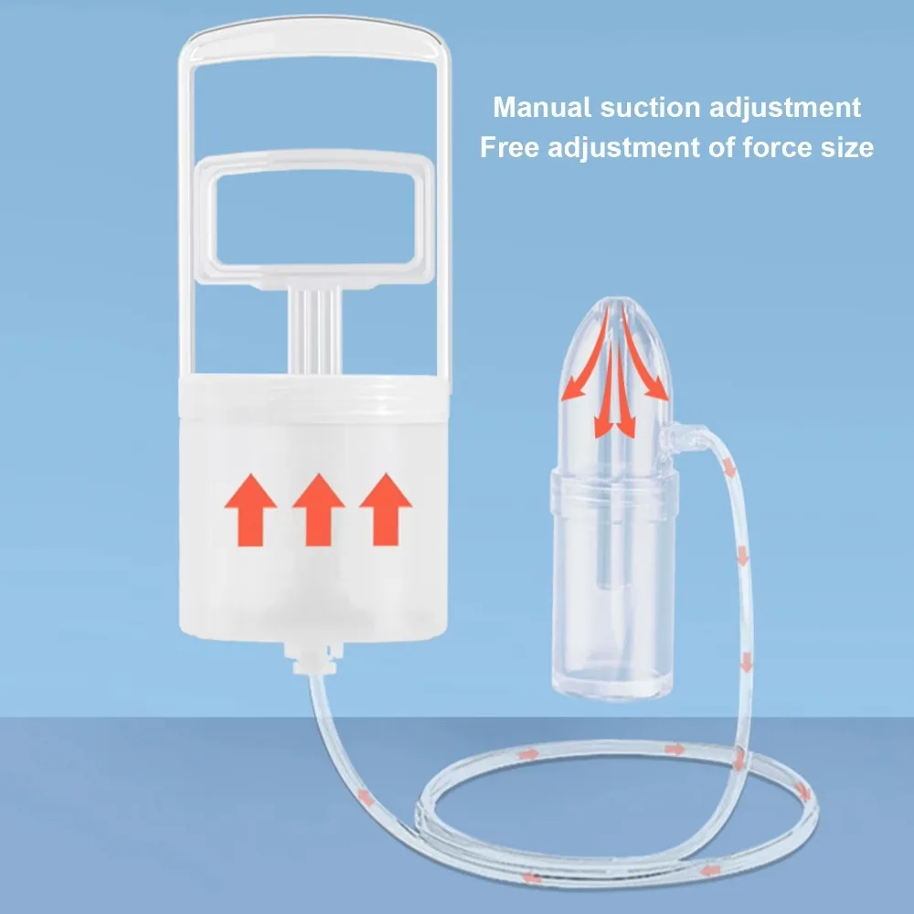 Manual Nasal Aspirator Powerful Hand Pump Non-invasive Nose Sucker Comfortable Nose Tip Hygienic Nose Suctioners for