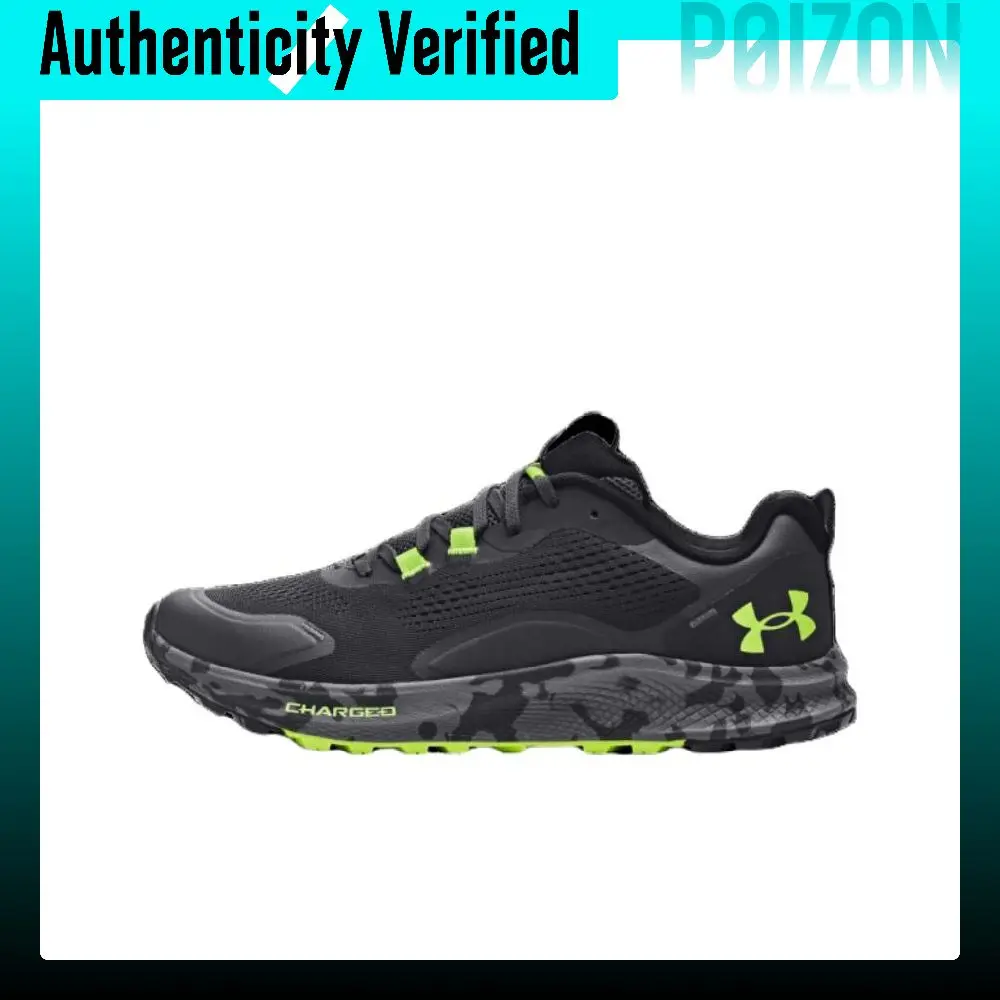 Under Armour Charged Bandit Trail 2 Mesh Low top Running Shoes Men's Black Green 3024186-102