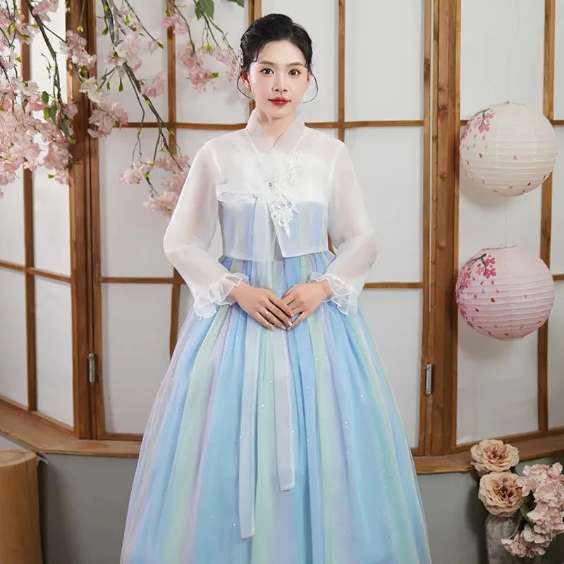 Hanbok Style Dress Korean Traditional Costume Hanbok Photography Clothing Vintage Festival Suit Women Retro Dance Hanbok