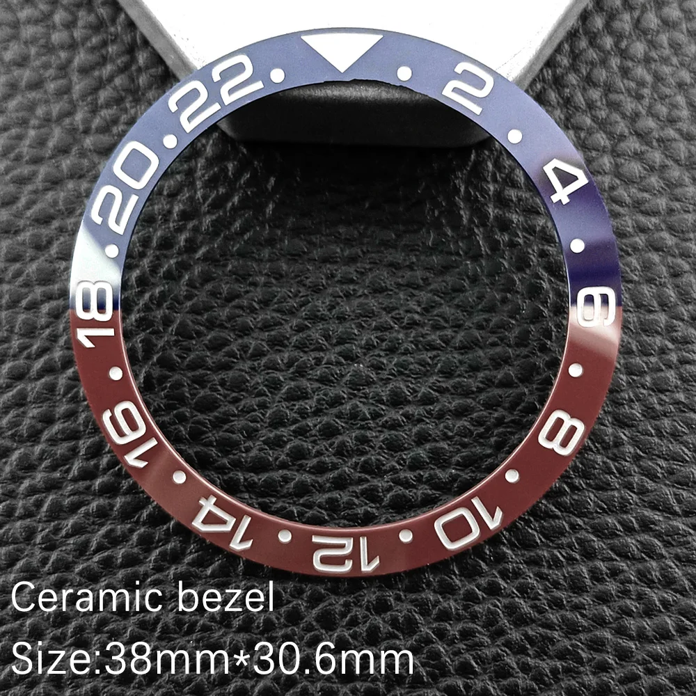 38mm * 30.6mm High-Quality Ceramic Bezel Watch Replacement Accessories Fit GMT Bezel Watch Parts Men's Watch Accessory