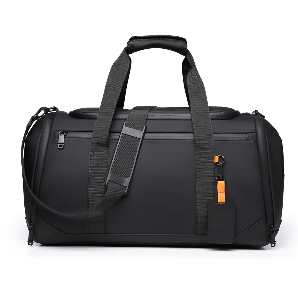 Travel Bag Large Capacity Shoe Compartment Leather Gym Bag Hang on Trolley Tote Bag Travel Totes and Duffels