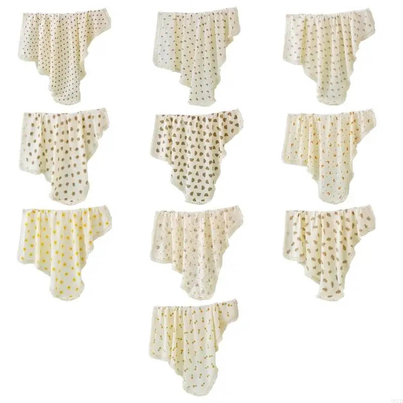Q6PD 2-Layer Baby Swaddles Blanket with Fringe, Soft & Breathable Cotton Bath Towel Newborns Wrap Cloth Thin Quilt 110x110cm