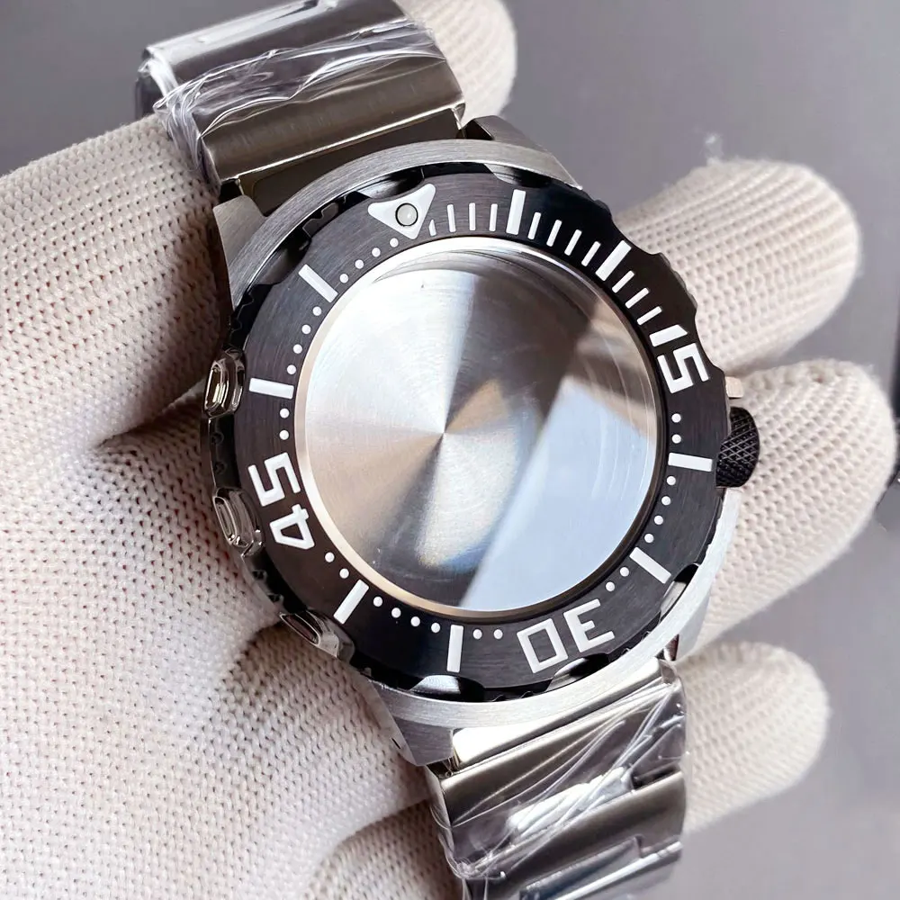 20ATM Dive Monster Watch Case 42mm Stainless Steel Bracelet Sapphire Crystal Fit NH35 NH36 Automatic Movement 3.8 Crown 120click