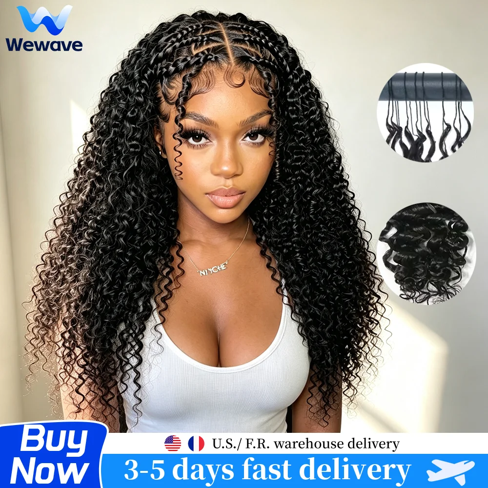 Curly Crochet Human Hair Extensions Deep Wave Crochet Hair Miracle Style Knotless Hair Feather Pre-Separated Brazilian Human Hair For Women