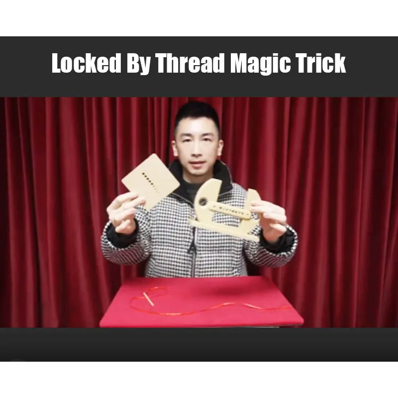 Locked By Thread Magic Trick Impossible Ribbon Through Frame Escape Illusion Close Up Street Magician Props Gimmick