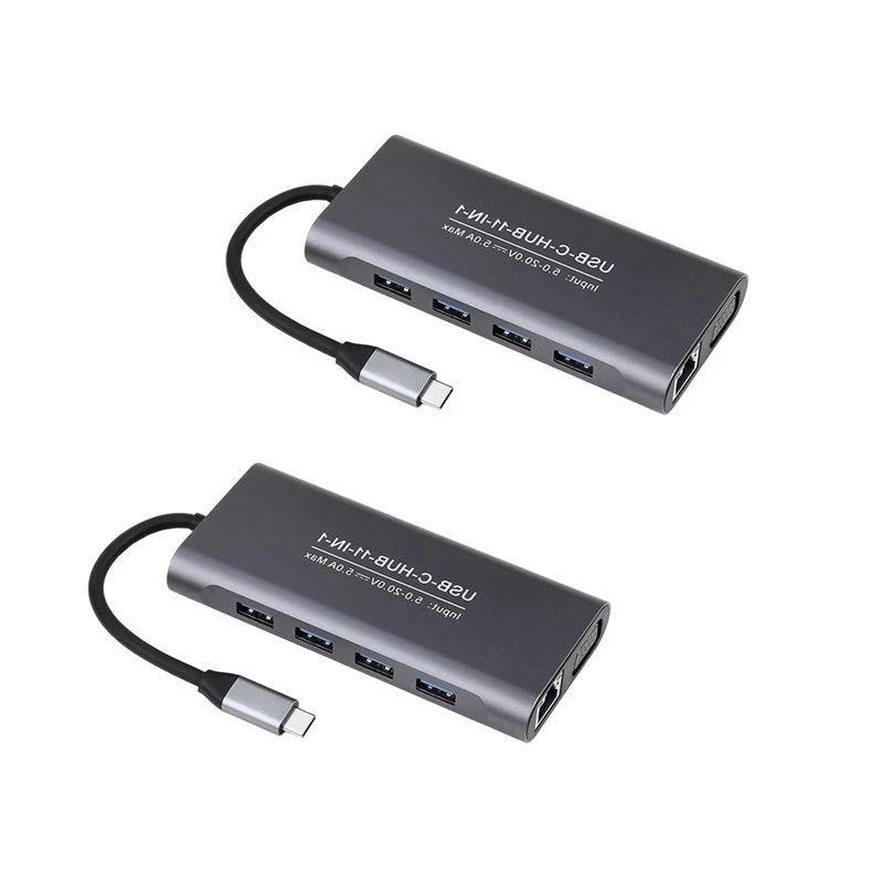 Leading-USB C 11-In-1 Docking Station Hub 4K 30Hz HDMI-Compatible Multiport Adapter With USB 3.0 Port PD 100W Fast Charging