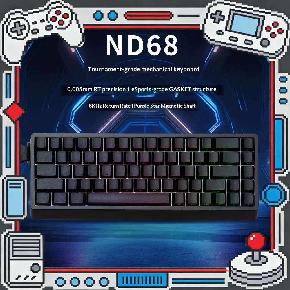 IROK ND68 PRO Magnetic Switch Gaming Keyboard 68-Key 256K Polling 8KHz RGB Rapid Trigger Wired