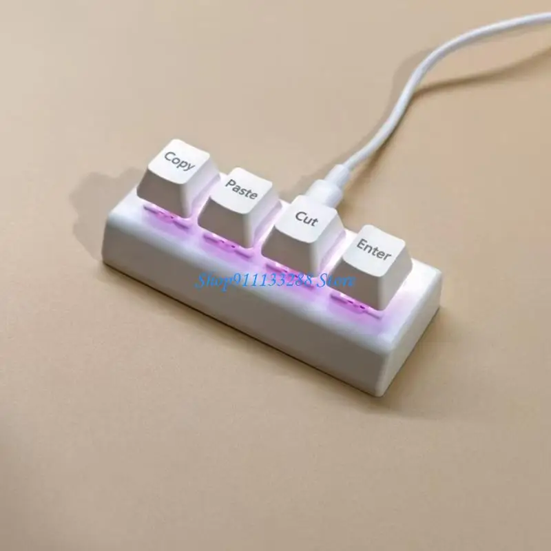 G88D Upgraded ABS 4 USB Corded Keyboard Cut Copy Paste for Gaming
