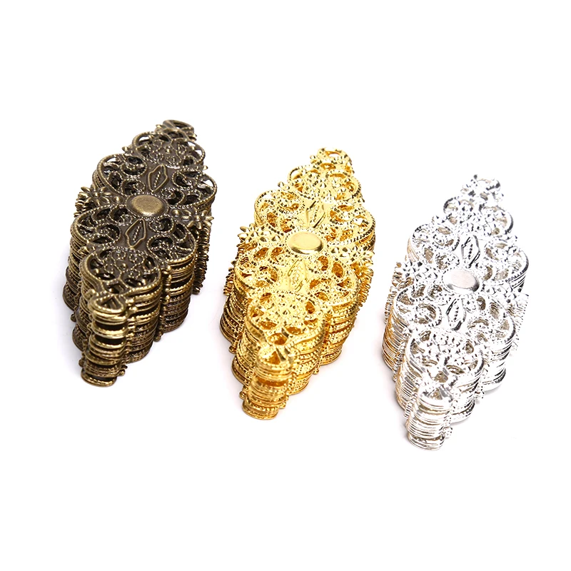 20PCS Filigree Flower Wrap Connector Crafts Diy Embellishments Findings Jewelry High Quality