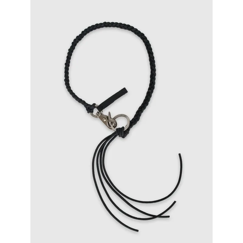 26SS Our Legacy Multifunctional HandWoven Rope Top Layer Genuine Cow Leather Necklace Jeans Hanging Rope