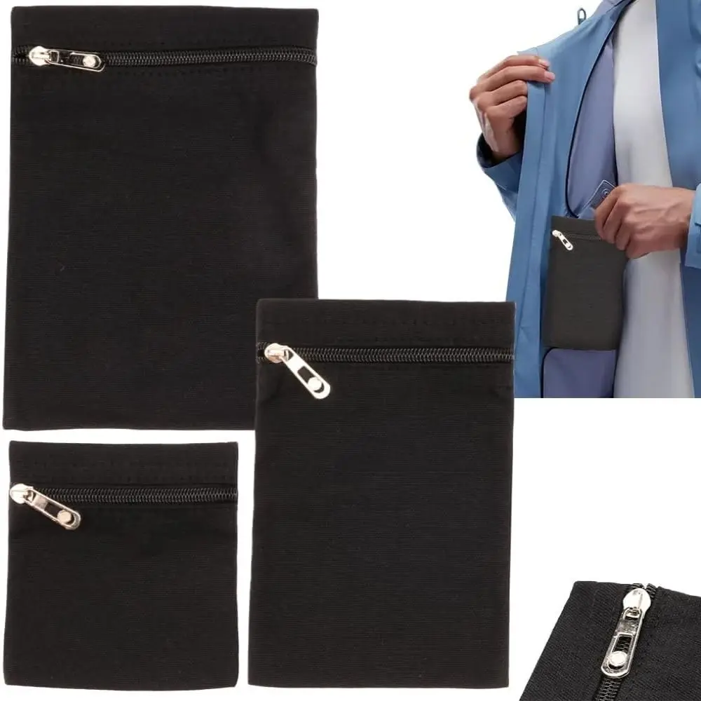 High Quality with Zipper Sew-in Side Hidden Pocket Polyester Durable Inside Pockets Solid Color Inside Security Pocket