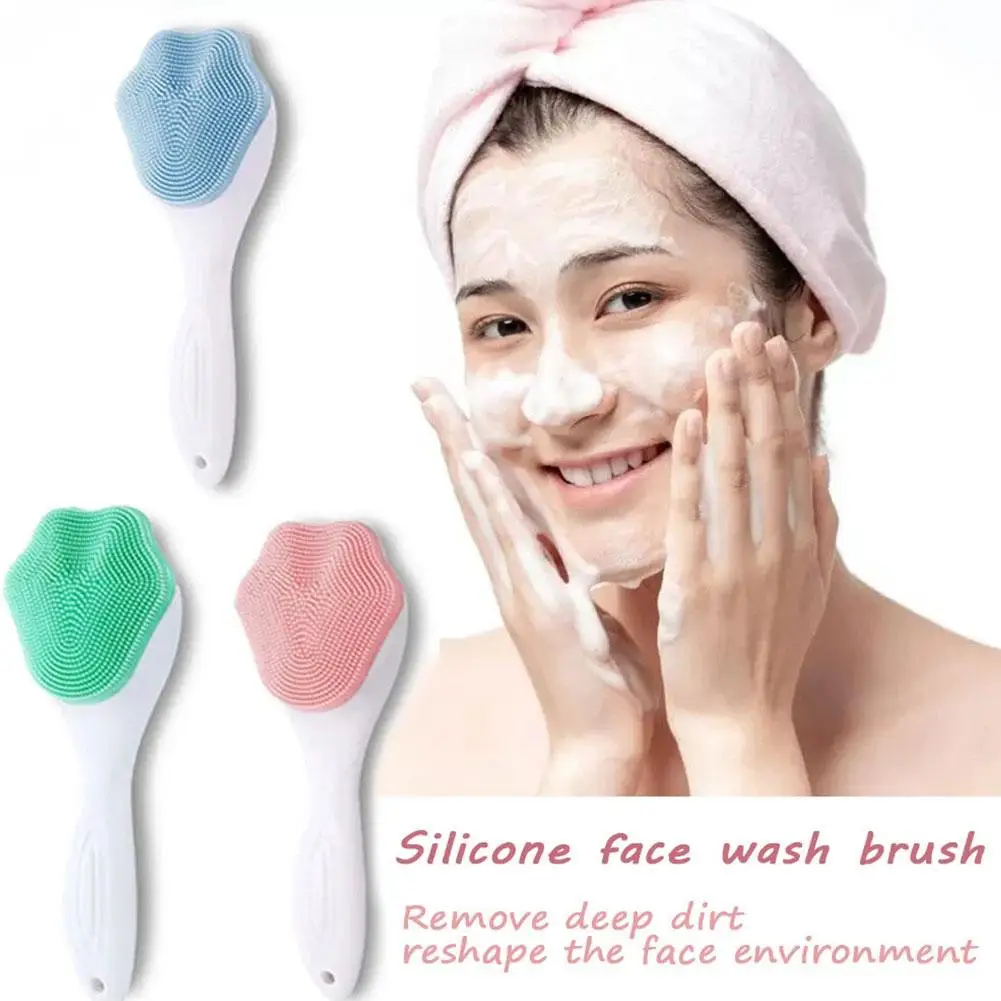 Cat Paw Silicone Face Wash Brush Facial Cleanser Brush Makeup Remover Brush Pore Cleaning Long Handle Facial Cleaning Tools 1pcs