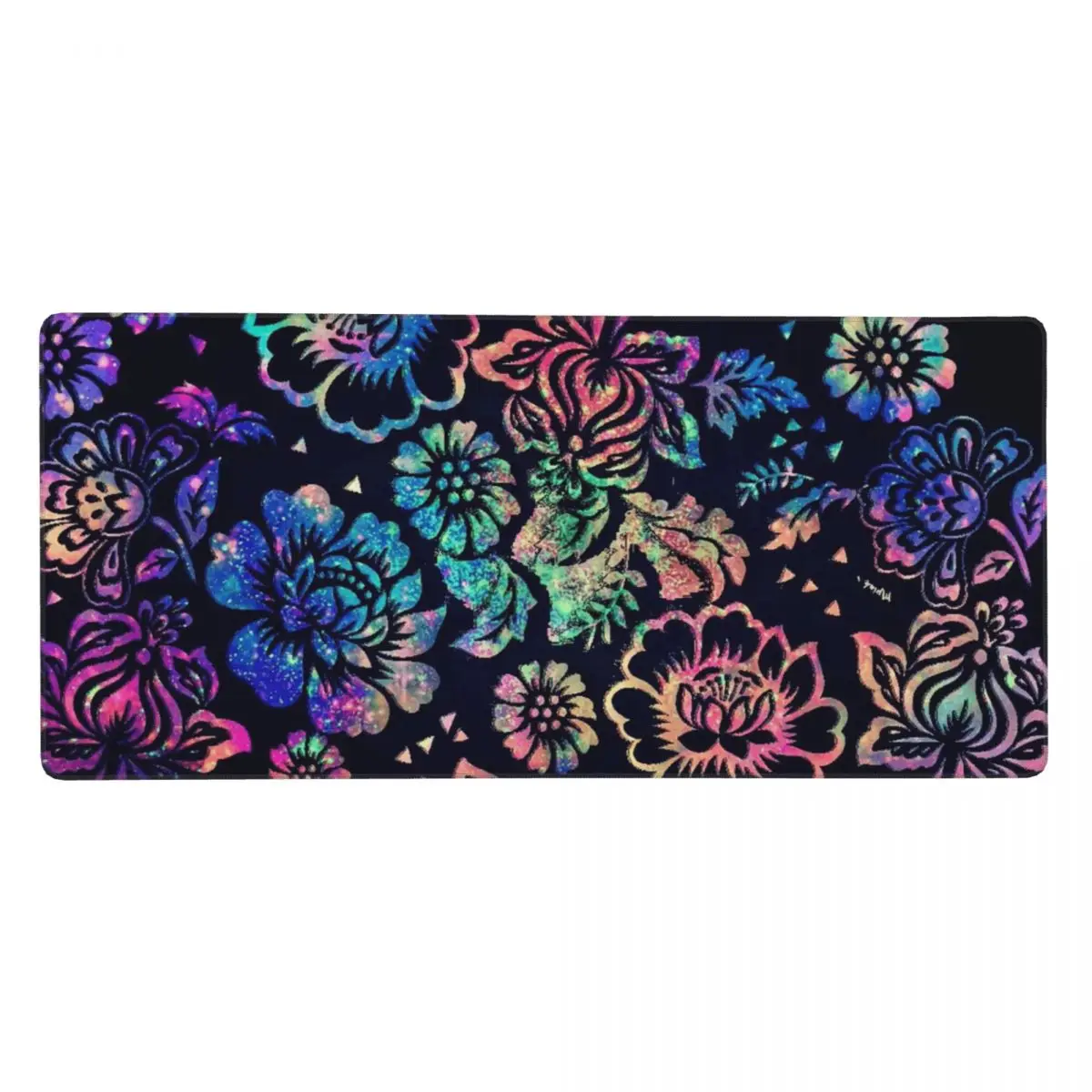 Fluorescent Rose Floral Plant Large Mouse Pad Computer Keyboard Mouse Mat Gamer PC Laptop Desk Mat Office Accessories Table Mats