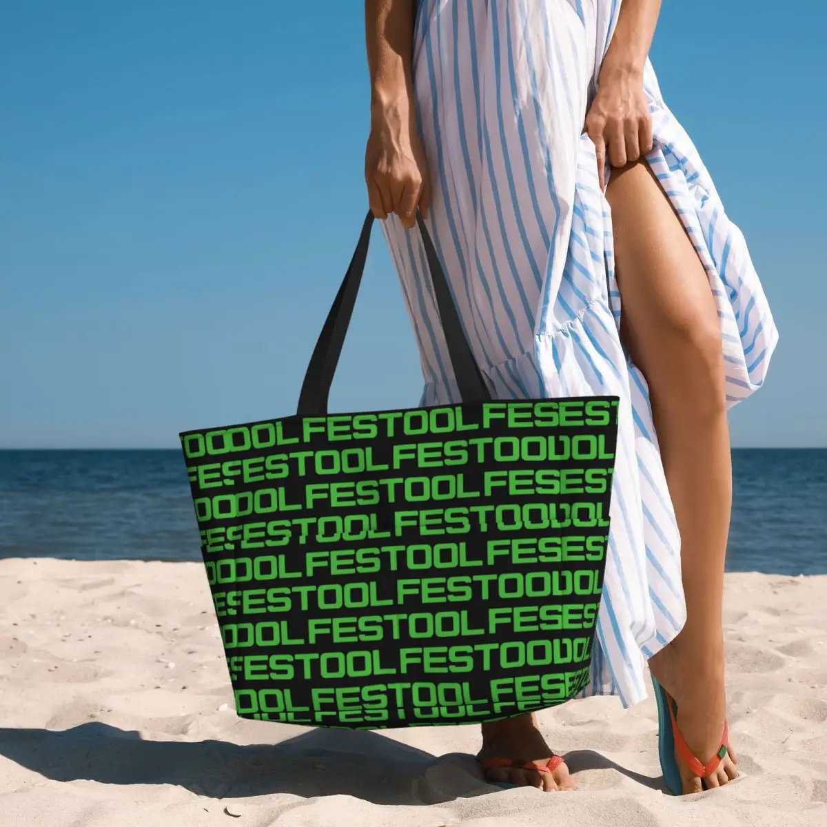 Festool Powertool Logo Beach Tote Bag Sport Gym Yoga Duffle Large Tote Bag Women Travel Bag Fitness bag