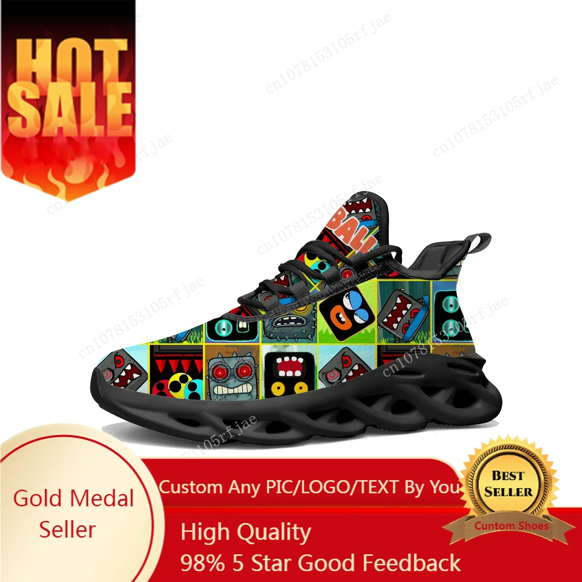 Red Ball Flats Sneakers Cartoon Game Mens Womens Sports Running Shoes Fashion Tailor Made Lace Up Shoes