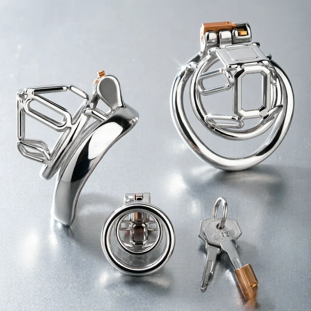 SXM Male Chastity Cage With Multi-Size Rings Lock Penis Restraint Minority BDSM Sissy Femboy Adult Toys