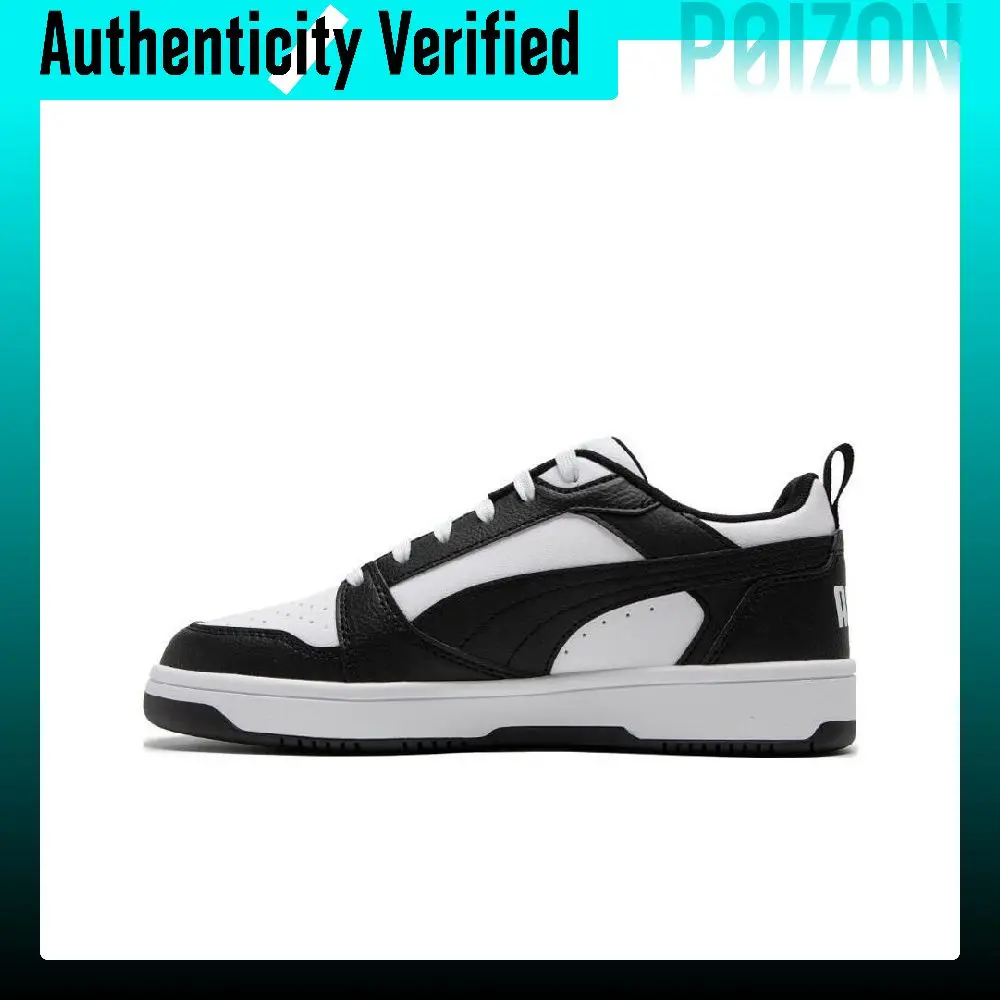 PUMA Rebound V6 Breathable Low top Skateboard Shoes Unisex White Black 392328-01