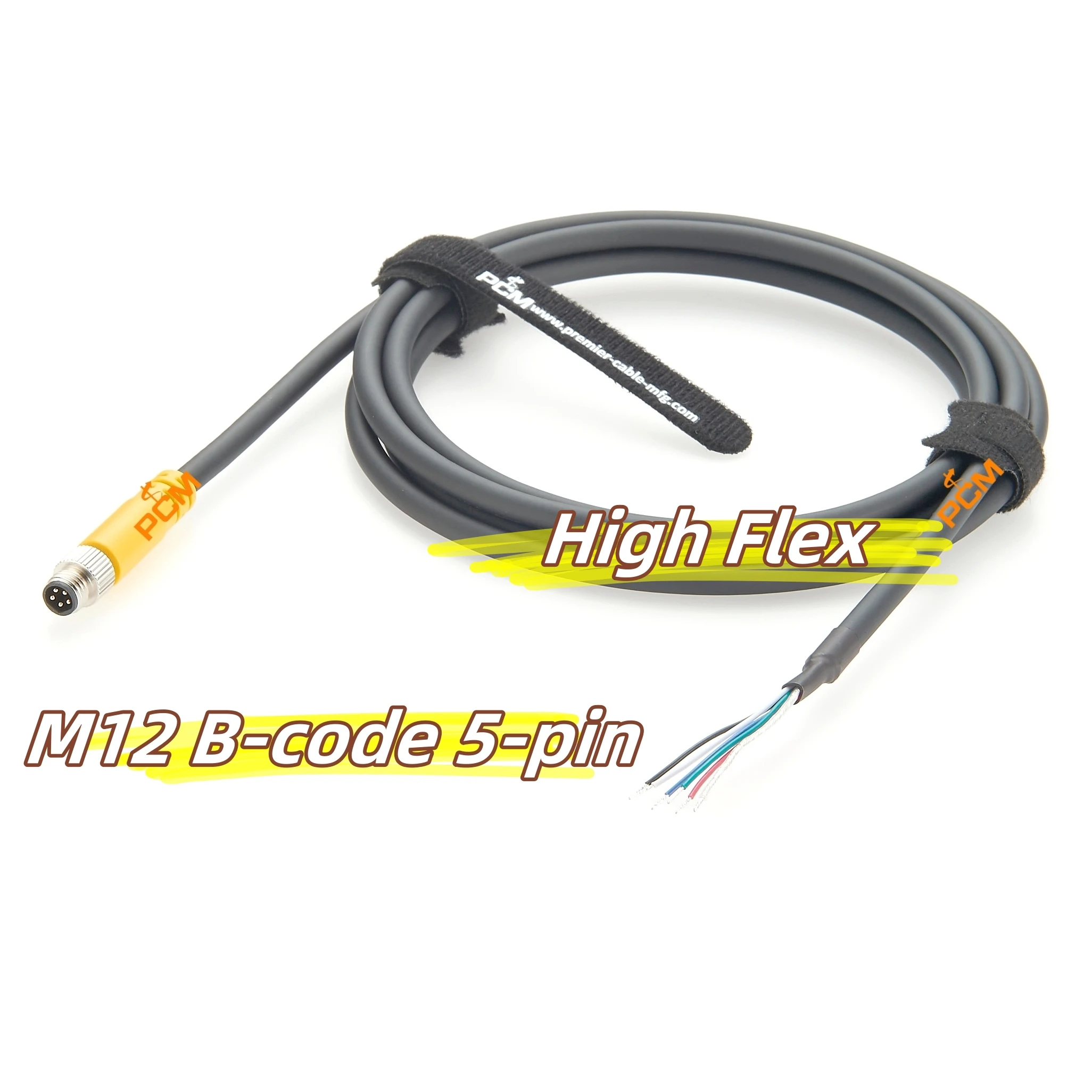 M8 Sensor Connector 5-pin B-code Plug with Wire Cable, Round Connector Male, for Cognex GPIO Power Trigger CCB-M8IO-05 Camera