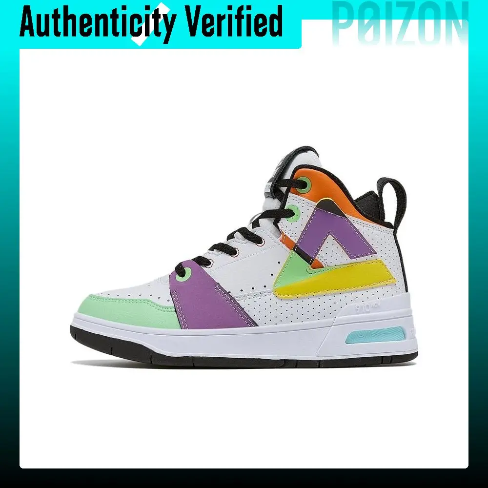 PEAK Taichi 910 Taichi Triangle Synthetic Leather Platform Slip Resistant Abrasion Resistant High top Skateboard Shoes ET23008B
