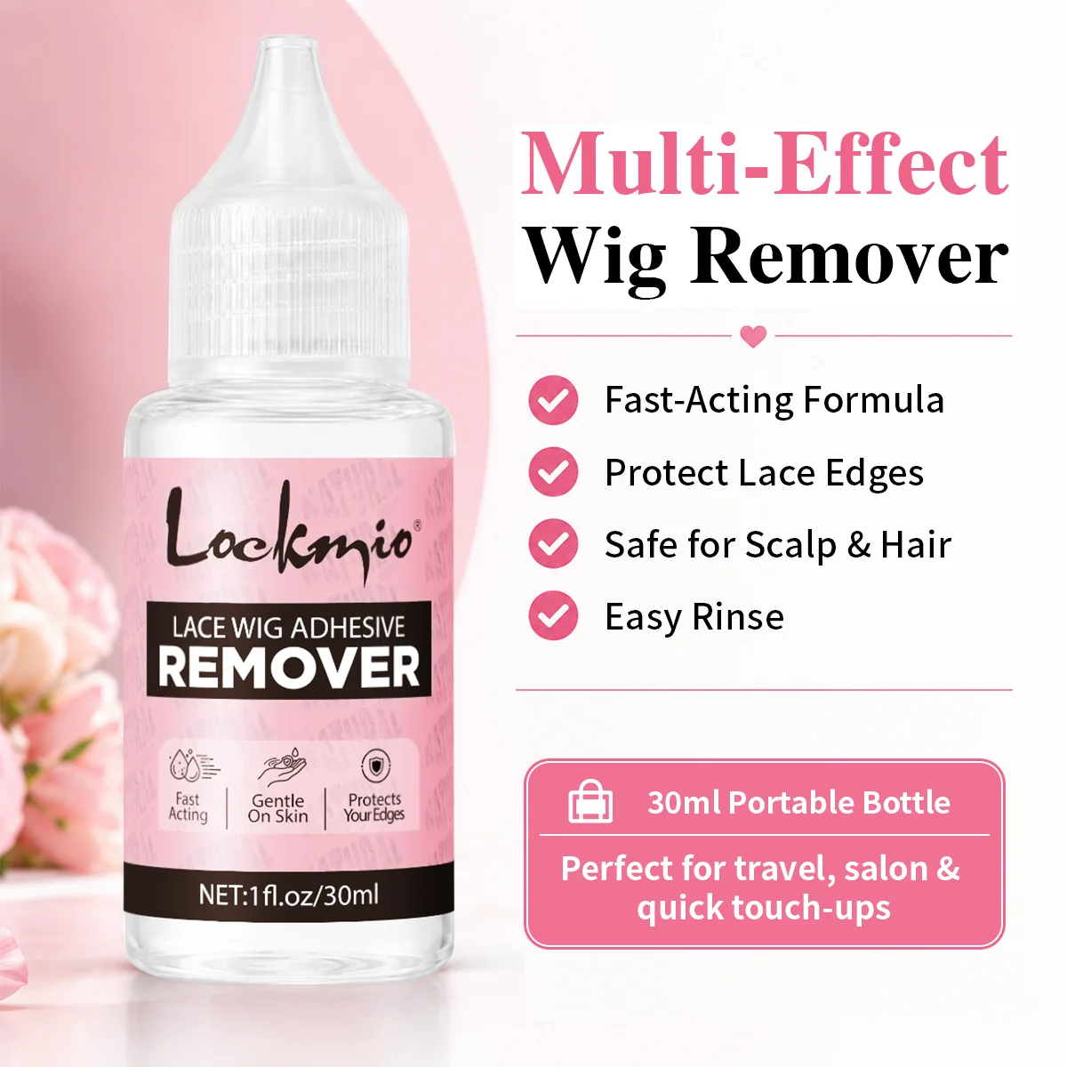 30ml Lace Wig Adhesive Remover for Lace Toupee Adhesives Removers Liquid Wigs Glue Remover for Tape Hair Extensions Easy Rinse