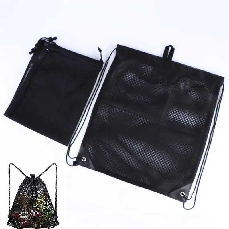 Mesh Drawstring Backpack Bag Breathable Grocery Fruit Storage Sack Multifunction Foldable Ventilated Net Pouch For Sports Gym