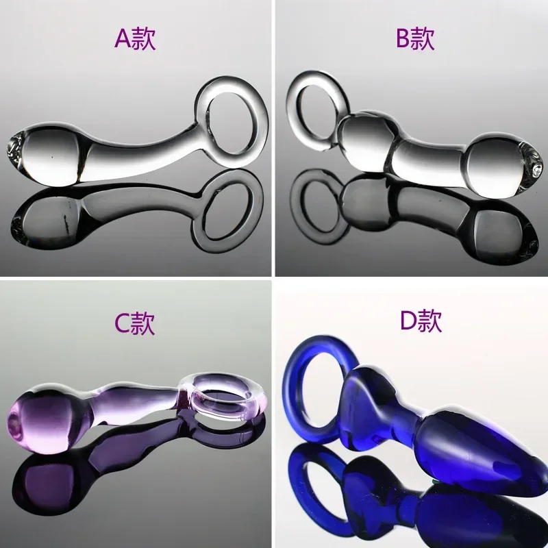 Vagina Stimulate Clear Glass Butt Plug Masturbators Flirting Supplies Intimacy Toys Anal Tools Sex Toy For Women Men Sex Shop
