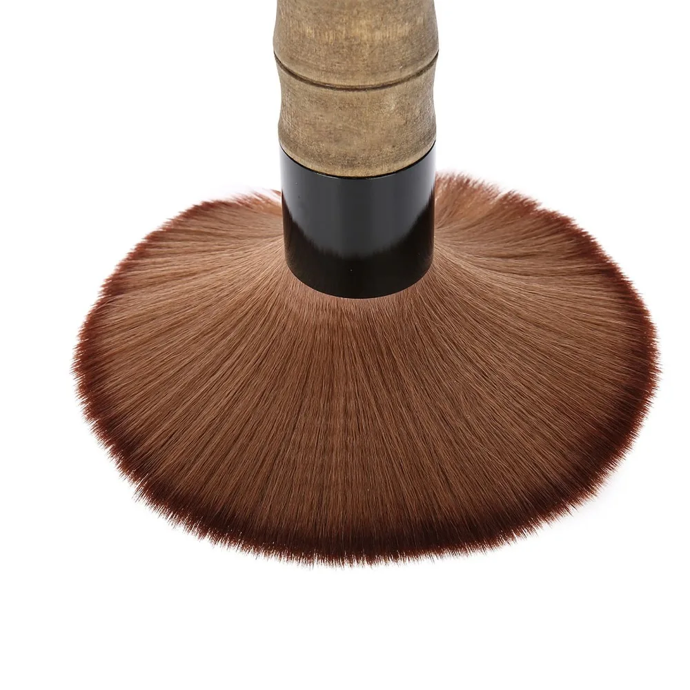 Soft Nylon Fiber Neck Duster Brush Wooden Handle Durable Barber Face Duster Professional Hair Styling Brush Salon Use