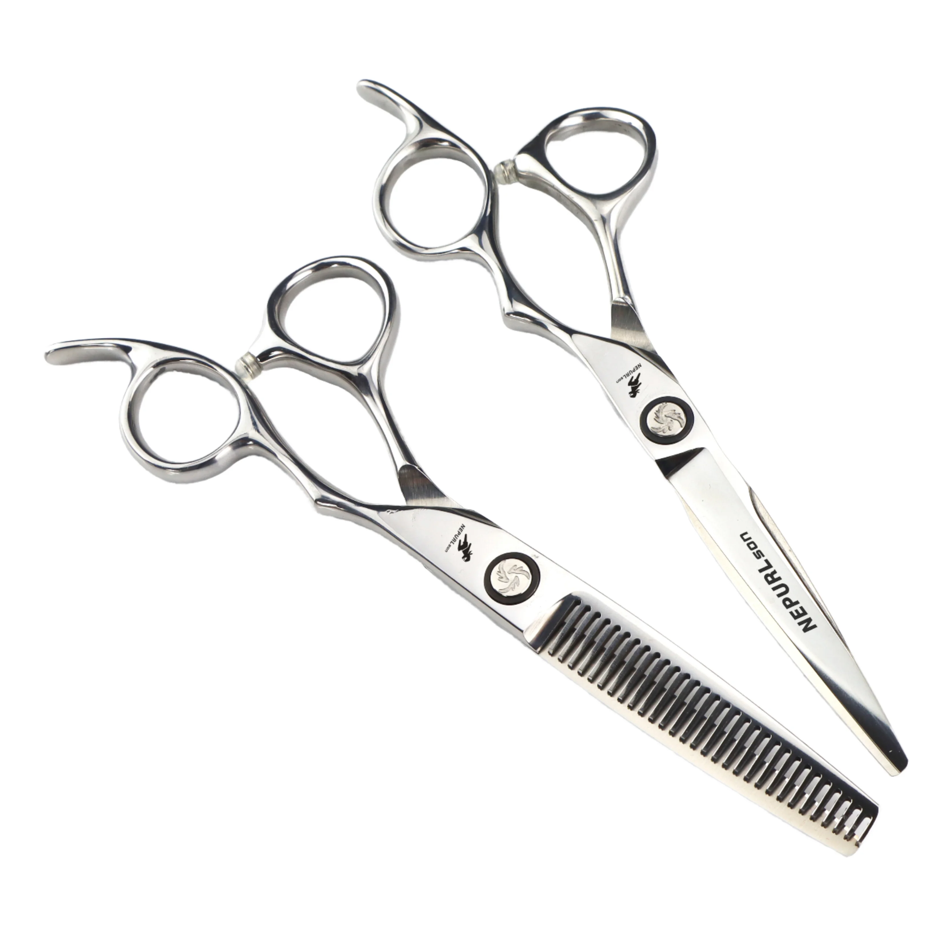 Polished Silver Stainless Steel Right-Handed Thinning Barber's Shears Sharp Tip 28 Teeth Hair Cutting Scissors Salon Use