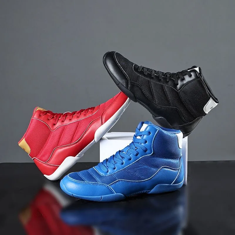 2026 Hot Sale Men Women Wrestling Shoes Blue Black Boxing Shoes Couples Breathable Fighting Shoes for Unisex Brand Training Shoe