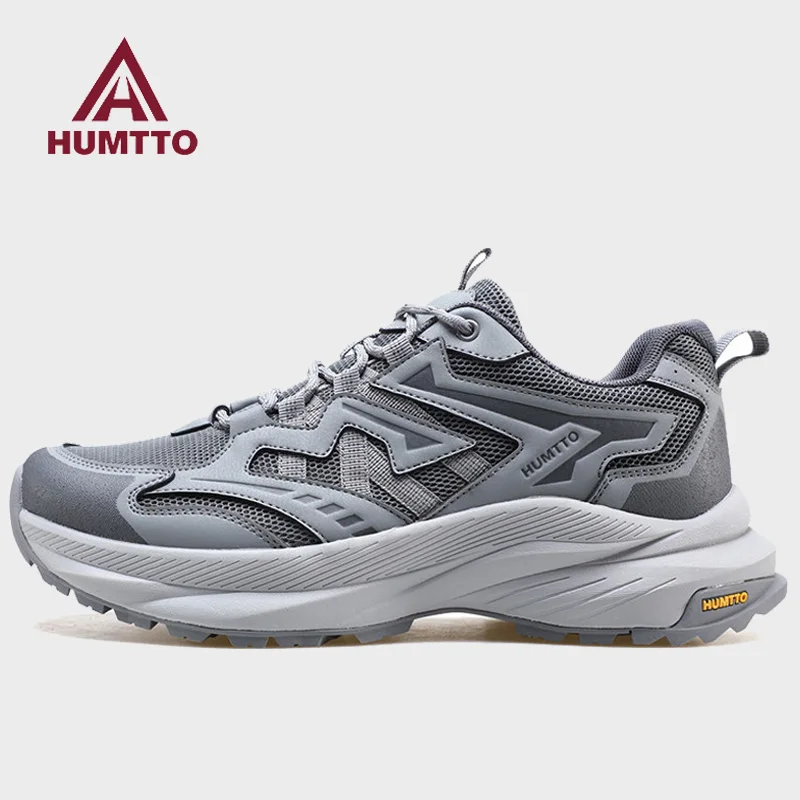 HUMTTO Outdoor hiking shoes men breathable retro casual shoes anti slip sneakers ankle trekking boots off-road ankle shoes