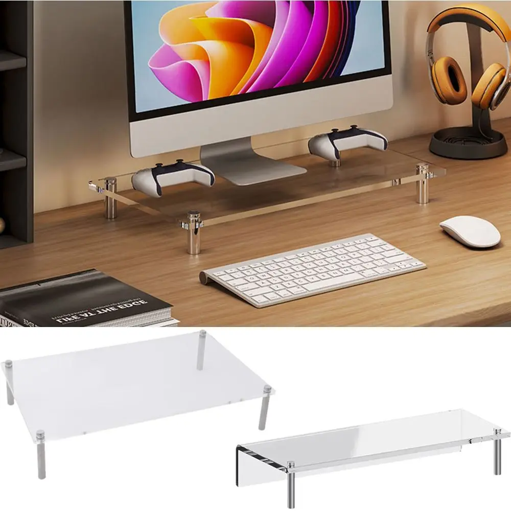 Space-Saving Acrylic Computer Stand Stainless Steel Foot Protect Neck Computer Screen Rack Large Load Bearing Non-slip