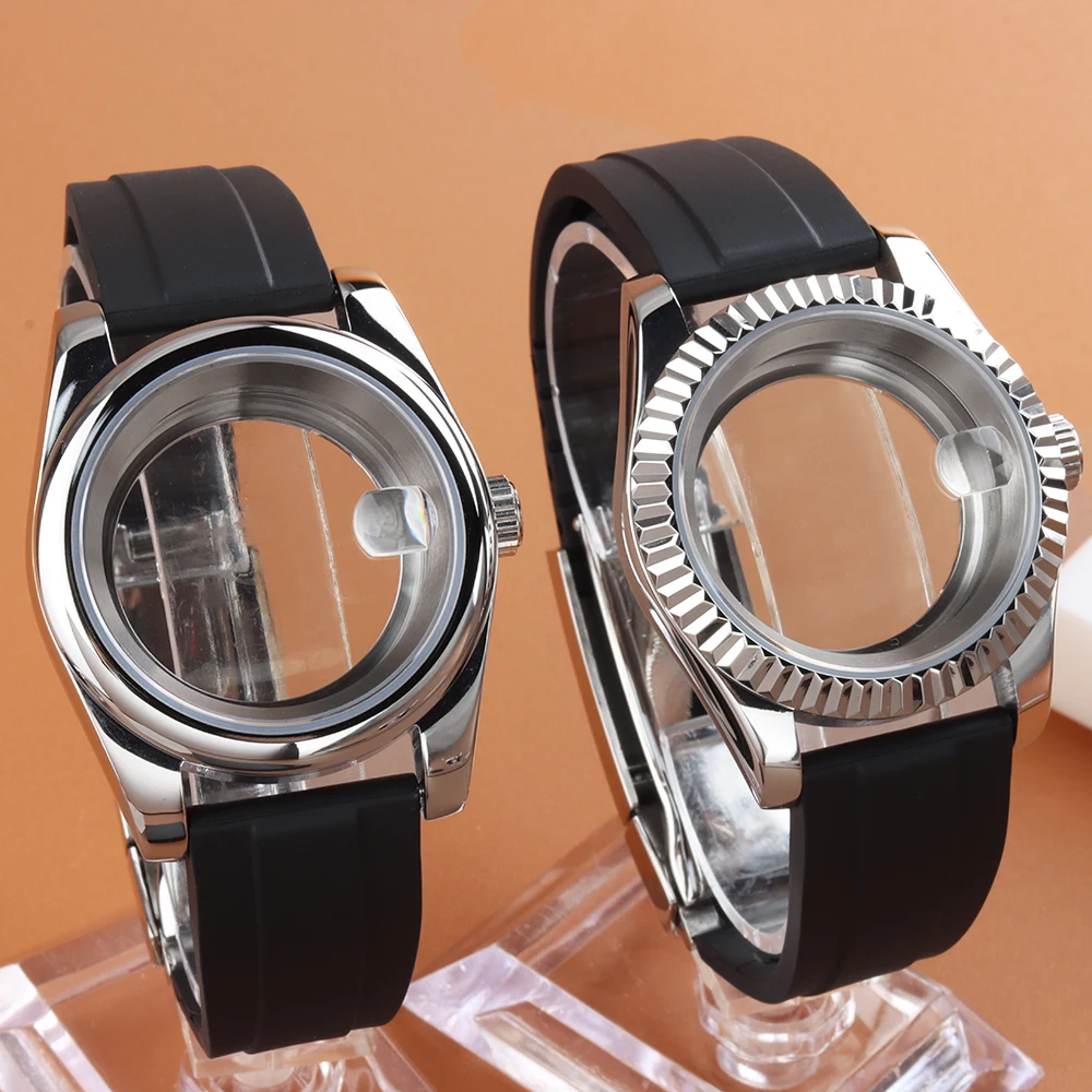 Silver NH35 Case For DATEJUST 36mm 39mm Watch Case Stainless Steel Waterproof Watch Mods Parts For NH35 NH36 Movement Sapphire