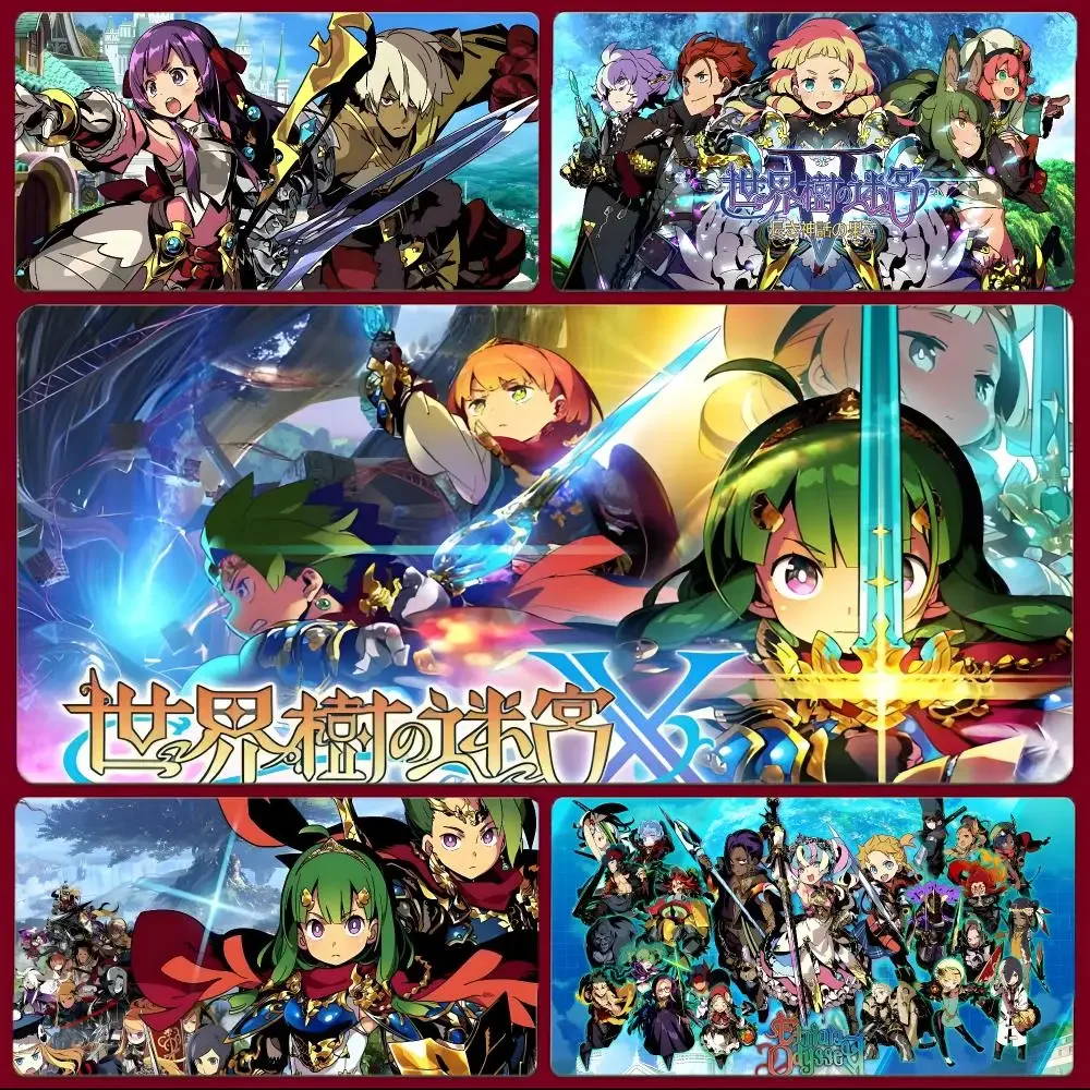 Game Dungeon Etrian Odyssey Mouse Pad Large Gaming Mousepad with Stitched Edges Thickened Desk Mat PC
