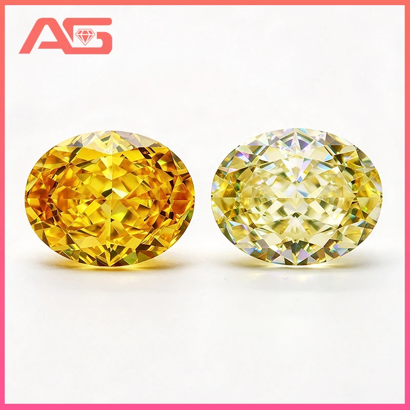 Top Colors High Carbon Oval Crushed Ice Cut Cubic Zirconia 4K 5A Grade Quality Lab Zircon Stones for Jewelry