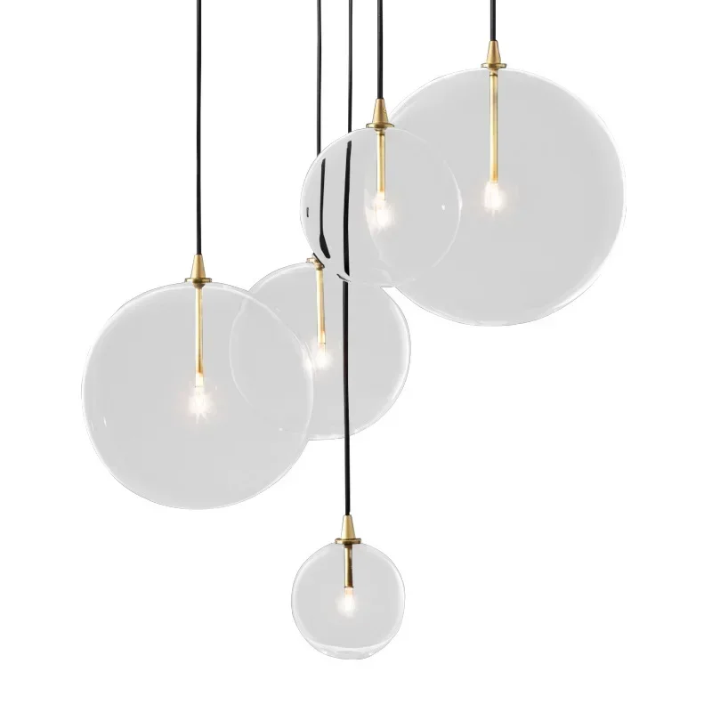 Modern American retro transparent glass G4 pendant lamp ball hotel lamp restaurant bar bedside pendant lighting