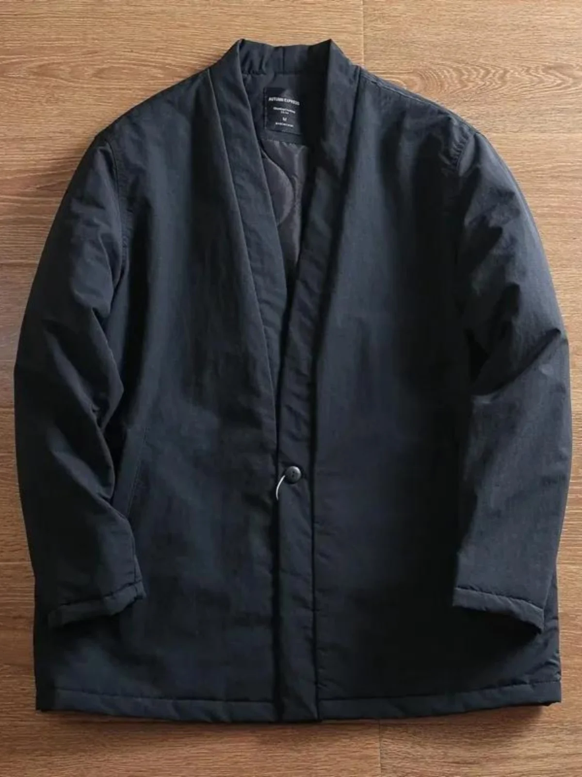 New Fashionable Lightweight Casual Cotton Jacket Men's  Color Open Cardigan Style Autumn Winter Thickened Long Sleeve Bu...