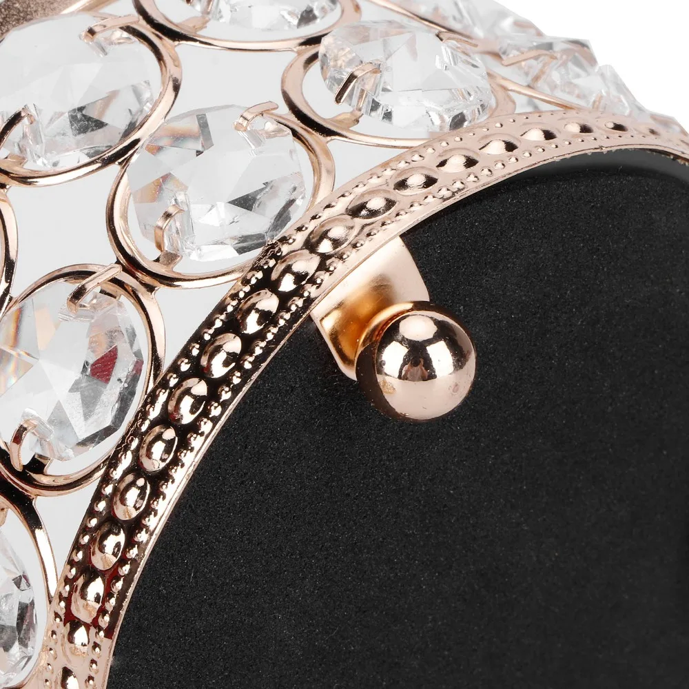Iron Crystal Jewelry Box Electroplated Gold Decorative Jewelry Storage Box European Style Jewelry Organizer Box Home Decoration