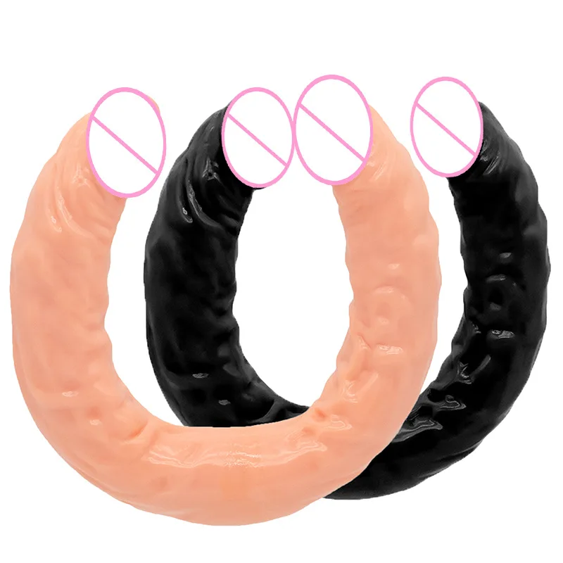 Large U-shaped extra long double headed penis soft anal whip anal strip pull, lesbian double headed dragon posterior anal plug
