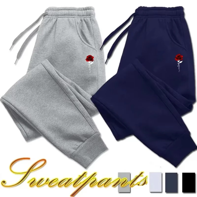 Unisex Print Sweatpants Soft Baggy Joggers, Elastic Waist Drawstring Fitness Trousers, Men Women Casual Hip Hop Streetwear Pants