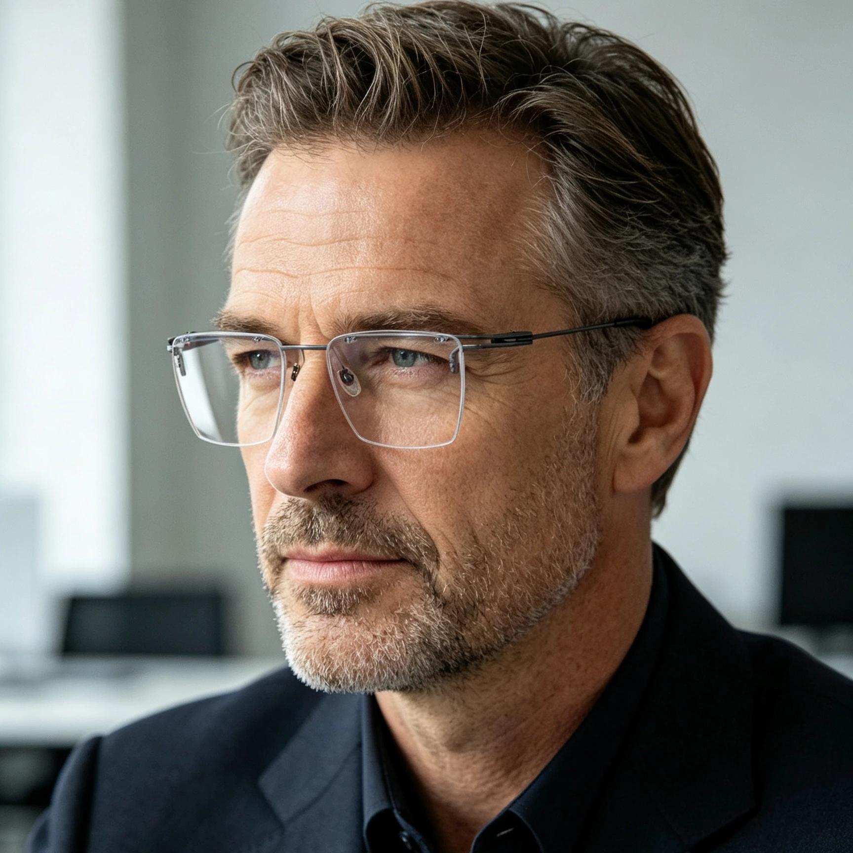 New Titanium Glasses Frame Men Brand Design Rimless Square Eyeglasses Ultralight High-end EyewearCustom Myopia Prescription