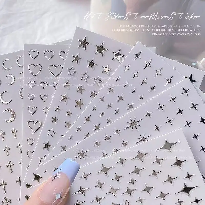 Jelly Heart Nail Stickers Dopamine Summer Candy Color Self Adhesive Decals for Nail Art Manicure Ins Style