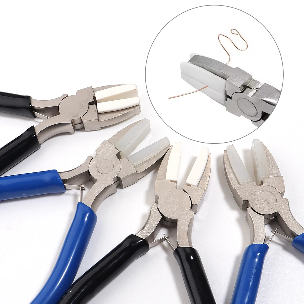 Flat Nose Nylon Jaw Pliers Multifunctional Hand Tools Jewelry Pliers Equipment for Wire DIY Bead Craft Supplies Jewelry Making