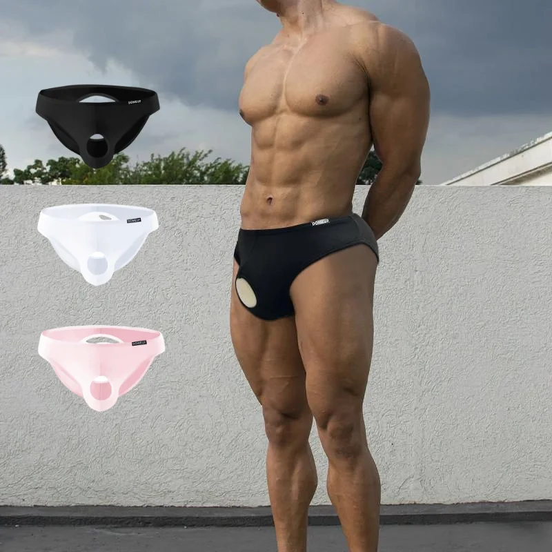 Fashionable men's triangle pants low waist solid color pants sports lifting buttocks low waist U-shaped convex men's underwear