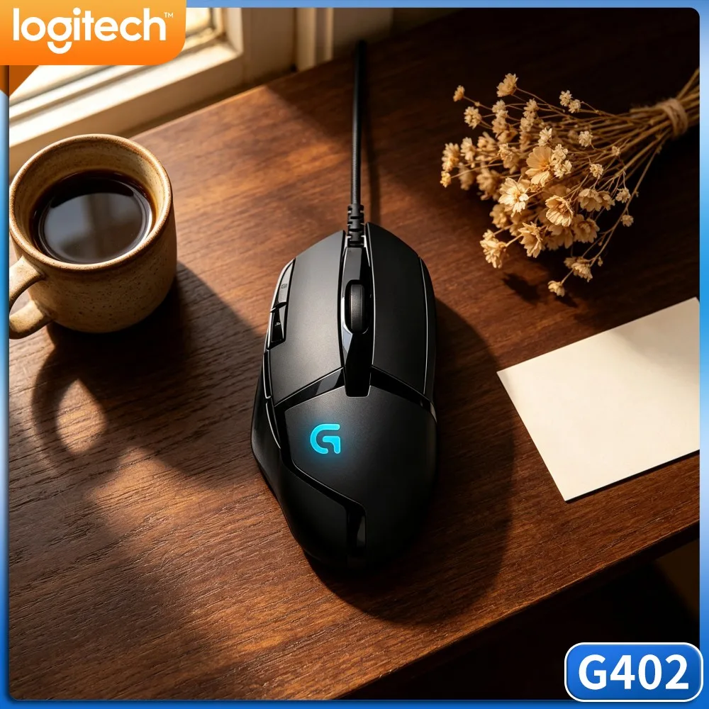 Logitech G402 Gaming Mouse Four Configurable DPI Settings Contoured Ergonomic Shell For LongHour PC Marathon