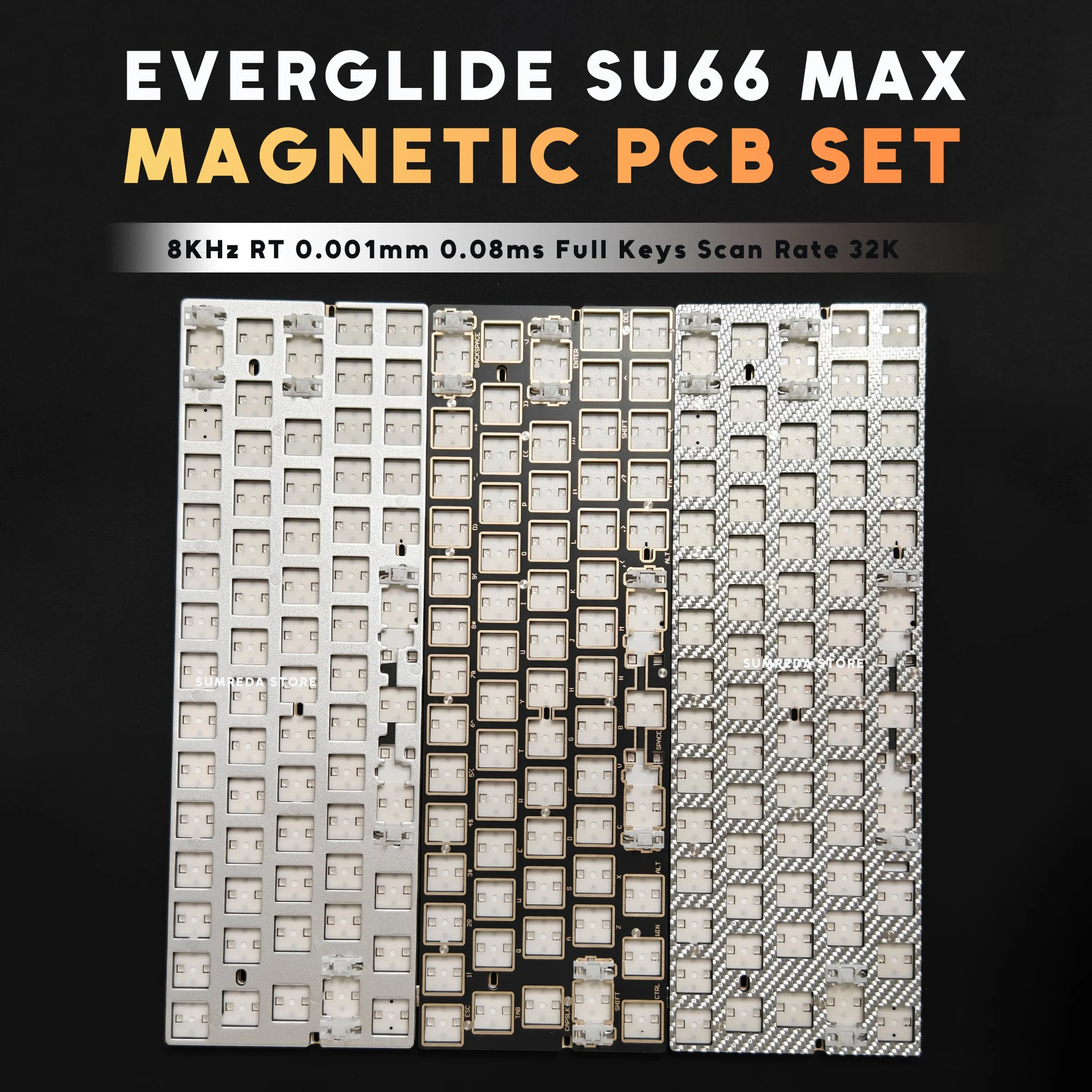 Everglide SU66Max SU66 Max PCB Set For GH60 Keyboard Case 600Mhz Solution 8KHz RT0.001mm Dual LED RGB Magnetic Keyboard PCB